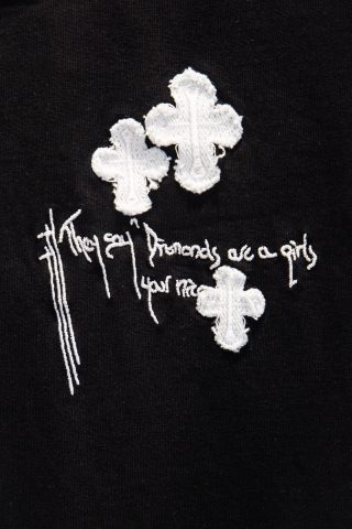 Chrome hearts 重工磨破水洗贴布绣短袖