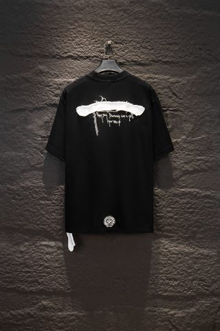 Chrome hearts 重工磨破水洗贴布绣短袖