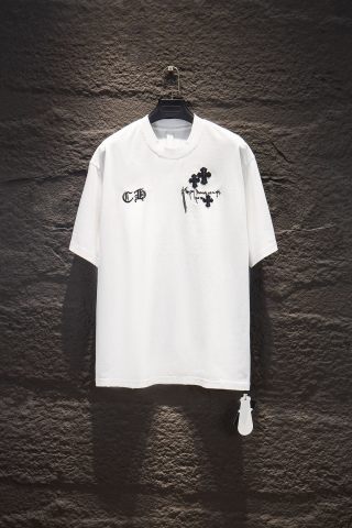 Chrome hearts 重工磨破水洗贴布绣短袖