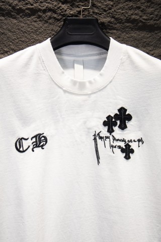 Chrome hearts 重工磨破水洗贴布绣短袖