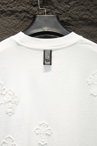 Chrome hearts 重工磨破贴布绣皮标五金短袖