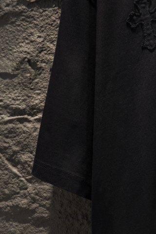 Chrome hearts 重工磨破贴布绣皮标五金短袖