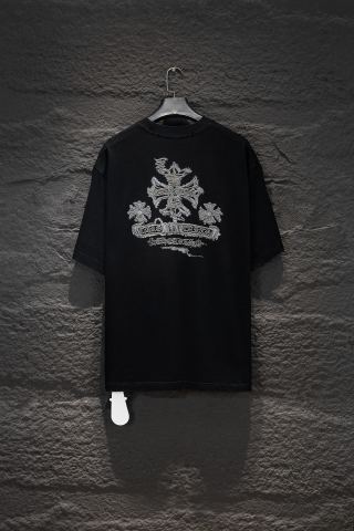 Chrome hearts 新款水洗印花中空绣短袖