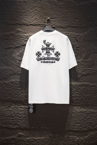 Chrome hearts 新款水洗印花中空绣短袖