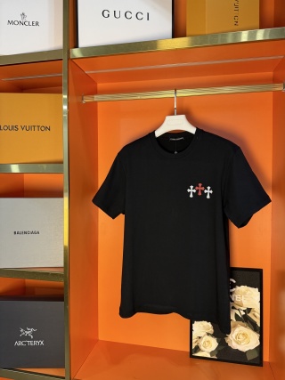 克罗心新品专柜同步 早春新款经典十字架设计短袖T恤