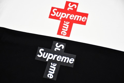 Supreme CROSS BOX LOGO 经典字母十字架交叉短袖T恤