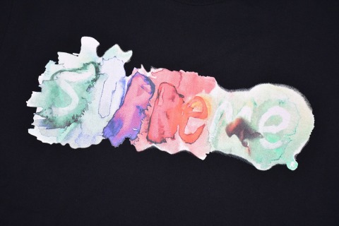 Supreme 23SS WATERCOLOR TEE 水墨彩色字母印花短袖T恤