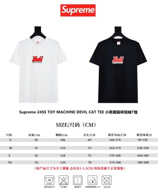 Supreme  24ss TOY MACHINE DEVIL CAT 小恶魔猫咪短袖T恤