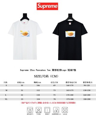 Supreme 25ss Pancakes Tee 薄饼松饼Logo 短袖T恤
