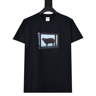 Supreme 25ss Damien Hirst 艺术家联名金角山羊印花短袖T