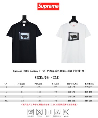 Supreme 25ss Damien Hirst 艺术家联名金角山羊印花短袖T