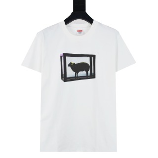Supreme 25ss Damien Hirst 艺术家联名金角山羊印花短袖T