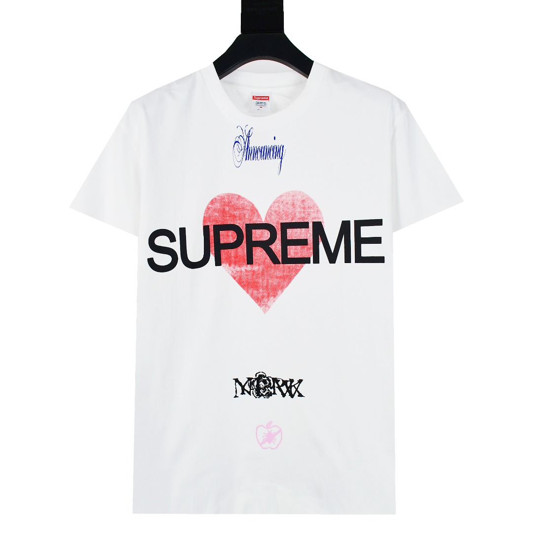 Supreme 25ss Announcing 爱心Logo印花短袖T恤