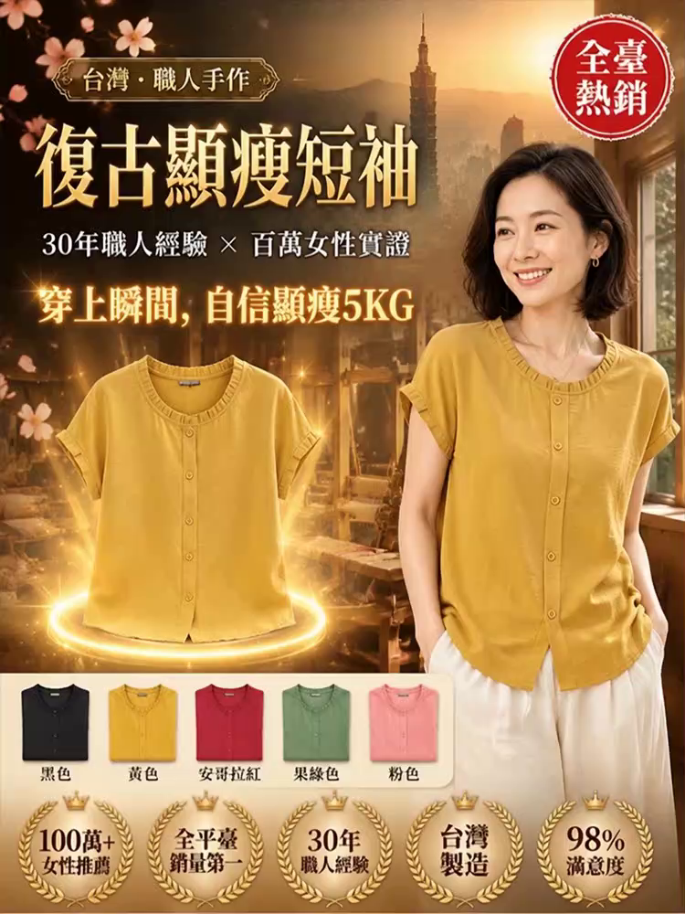 復古顯瘦百搭短袖