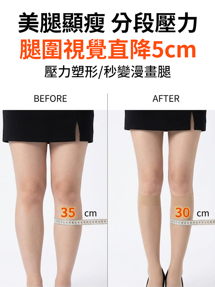 【高透不勾絲】遮肉顯瘦美服膝蓋襪