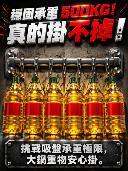 免打孔不傷牆吸盤廚房掛鉤