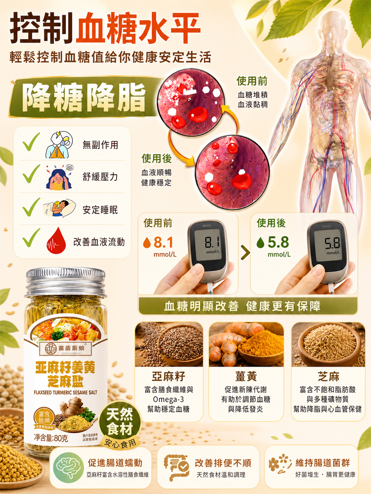 亞麻籽薑黃芝麻鹽