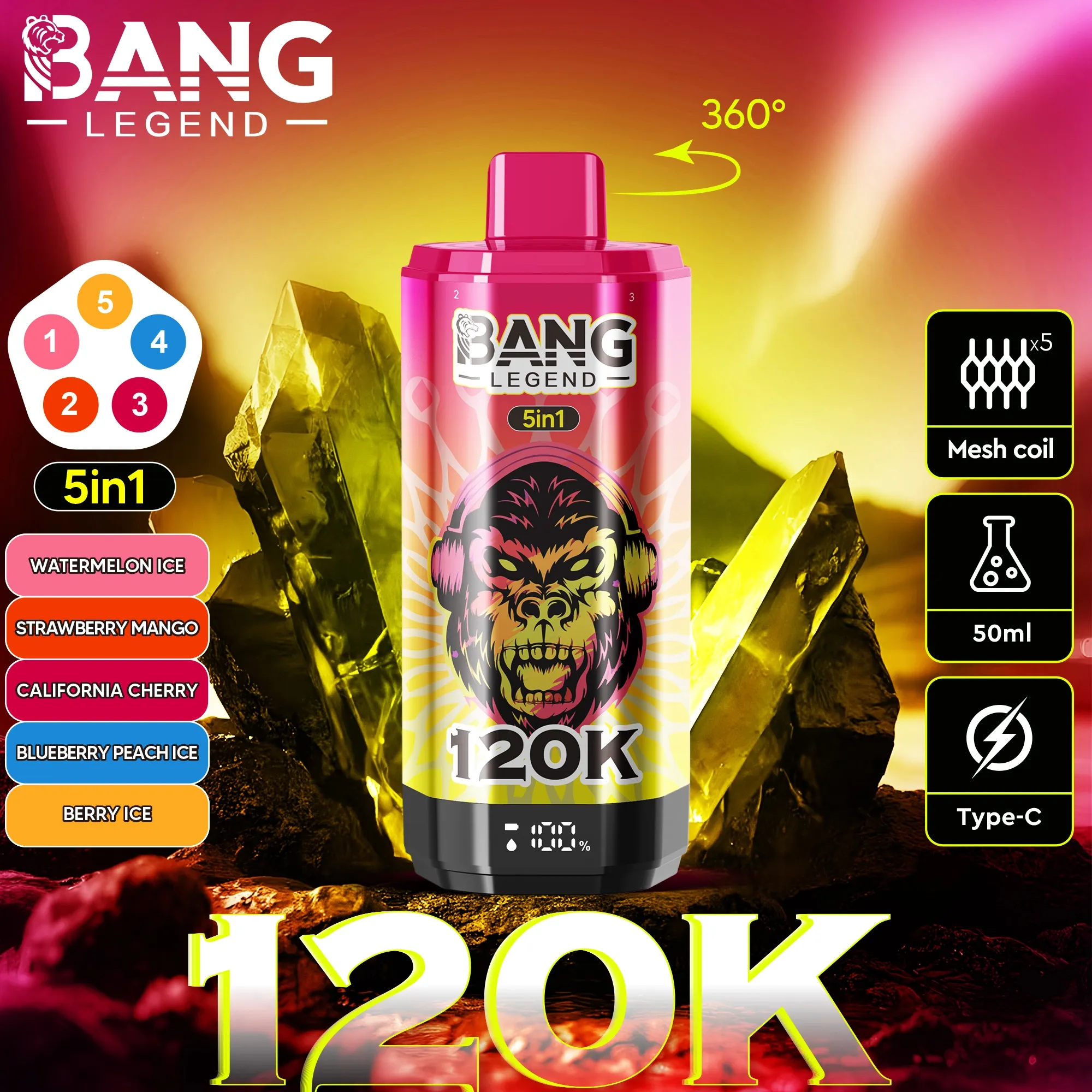 Bang Disposable Vape 120,000 Puffs（120Kパフ）HOT SALE