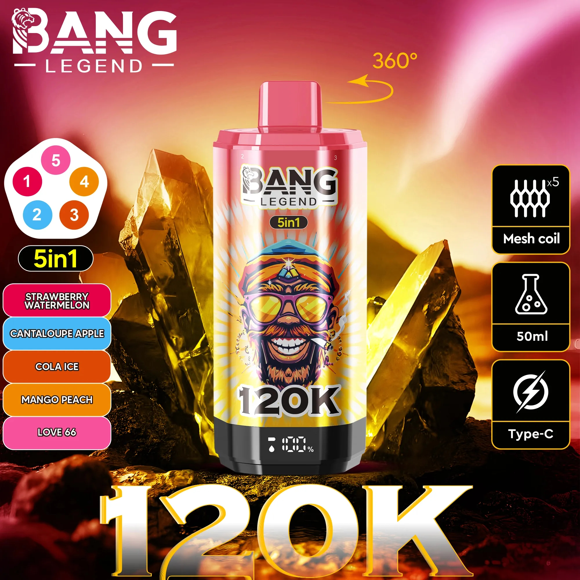 Bang Disposable Vape 120,000 Puffs（120Kパフ）HOT SALE