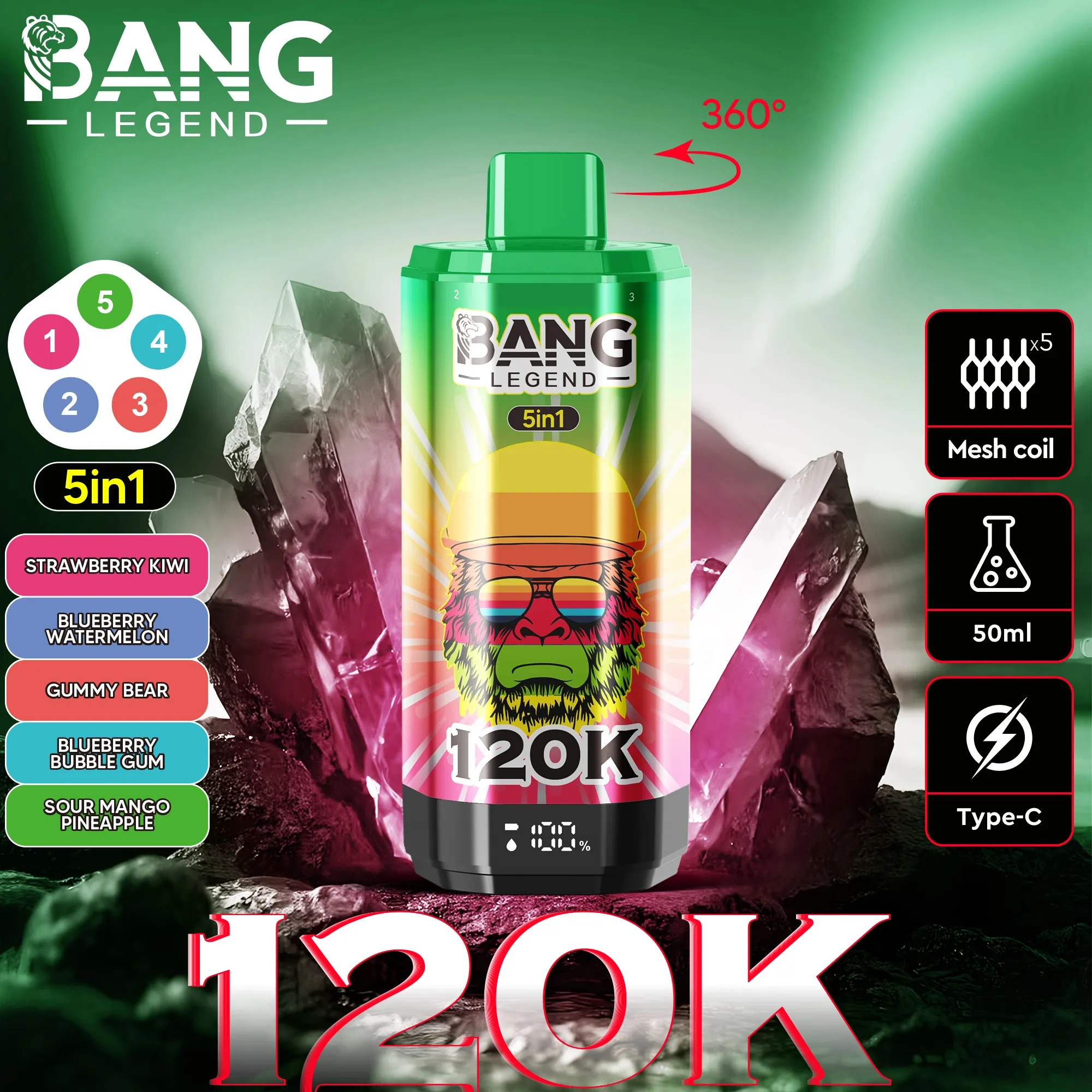 Bang Disposable Vape 120,000 Puffs（120Kパフ）HOT SALE
