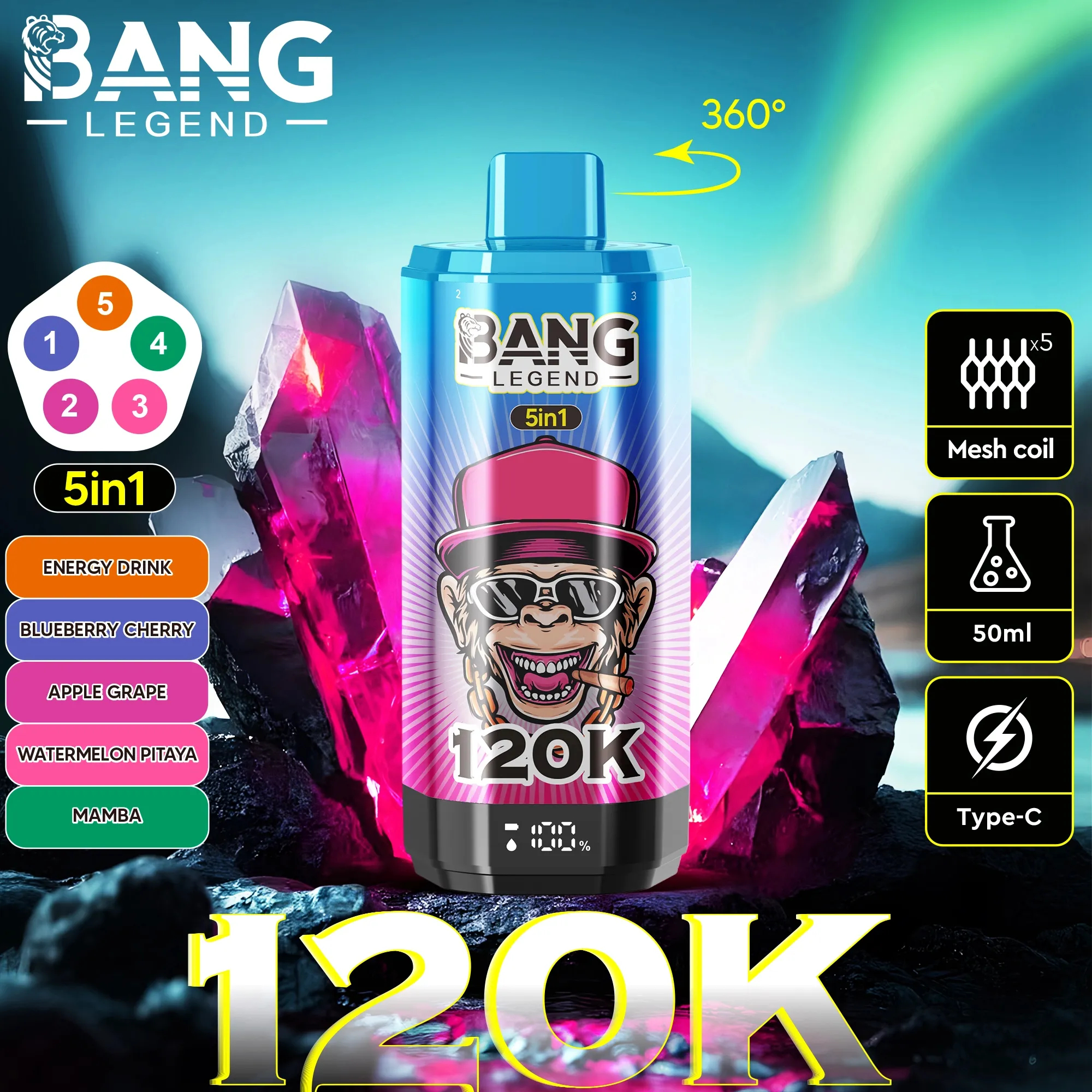Bang Disposable Vape 120,000 Puffs（120Kパフ）HOT SALE