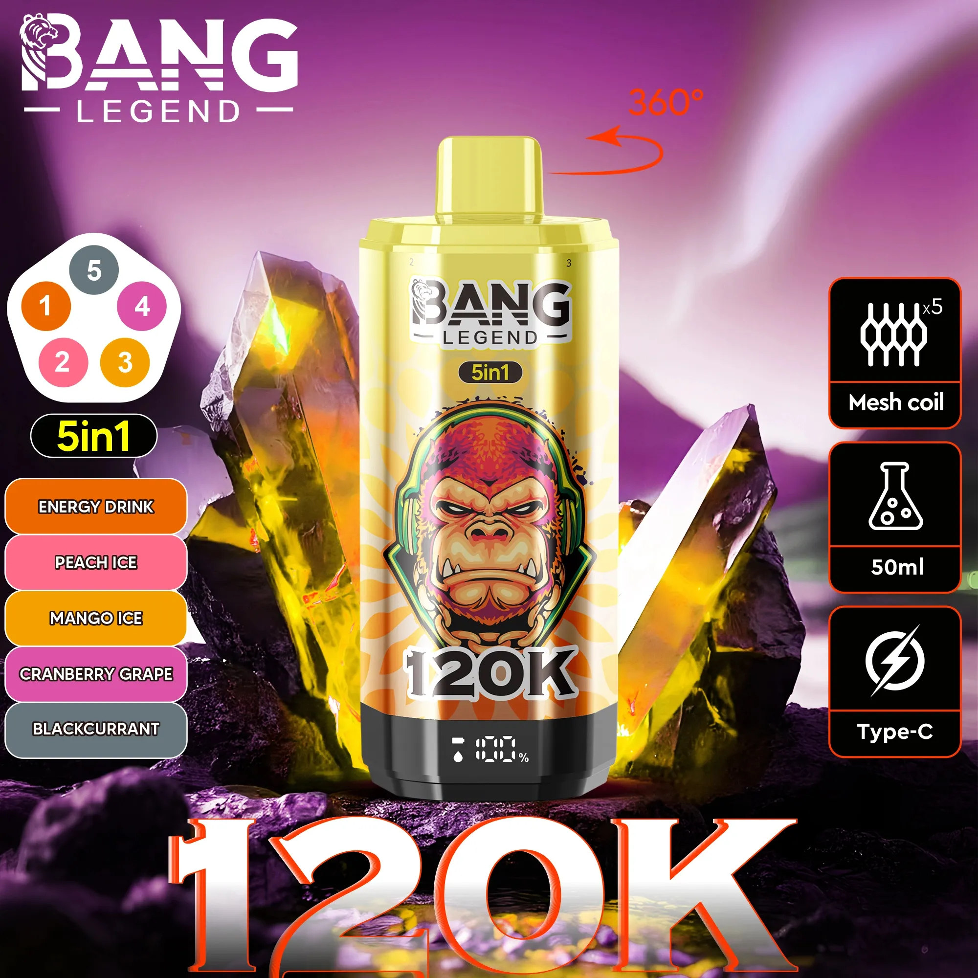 Bang Disposable Vape 120,000 Puffs（120Kパフ）HOT SALE