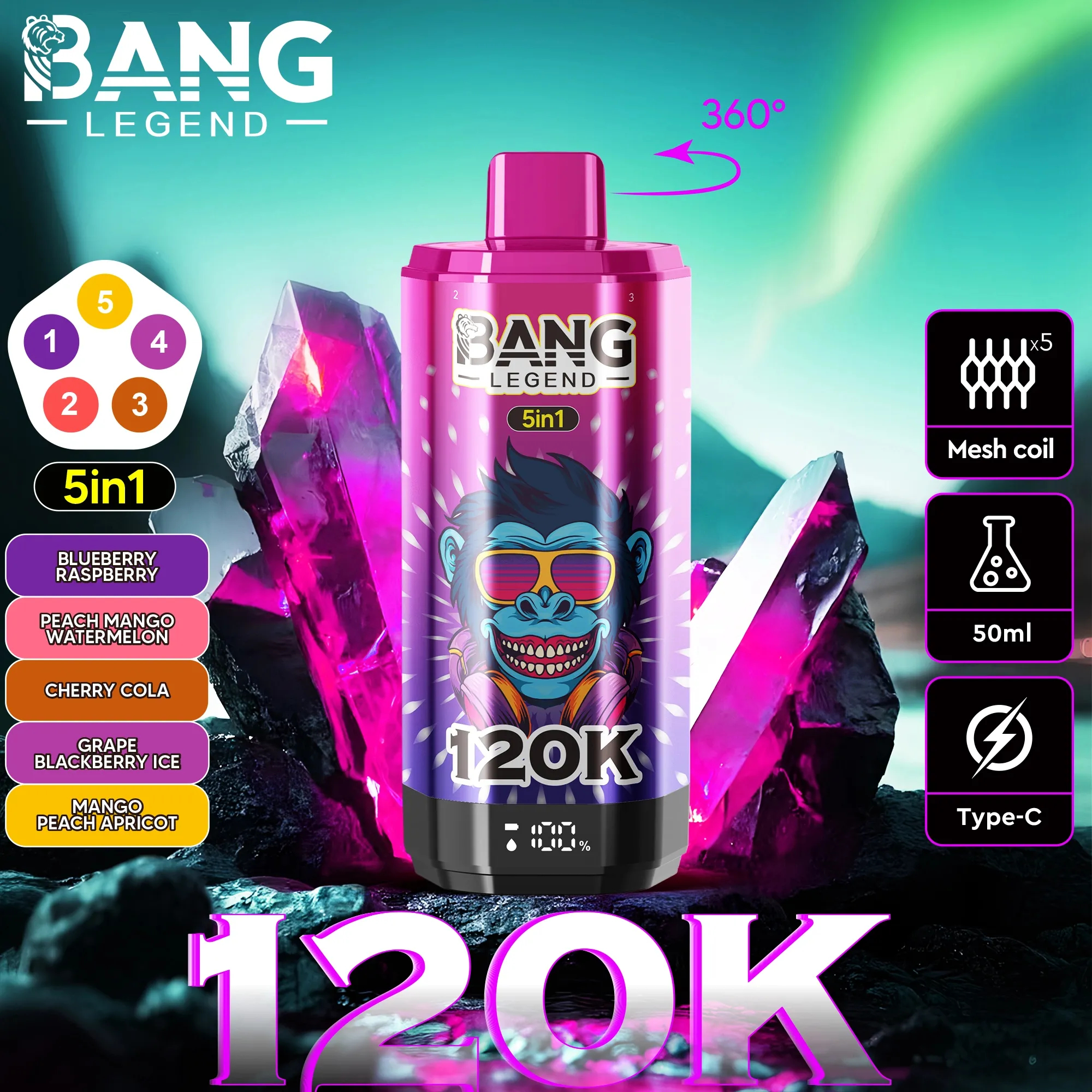 Bang Disposable Vape 120,000 Puffs（120Kパフ）HOT SALE