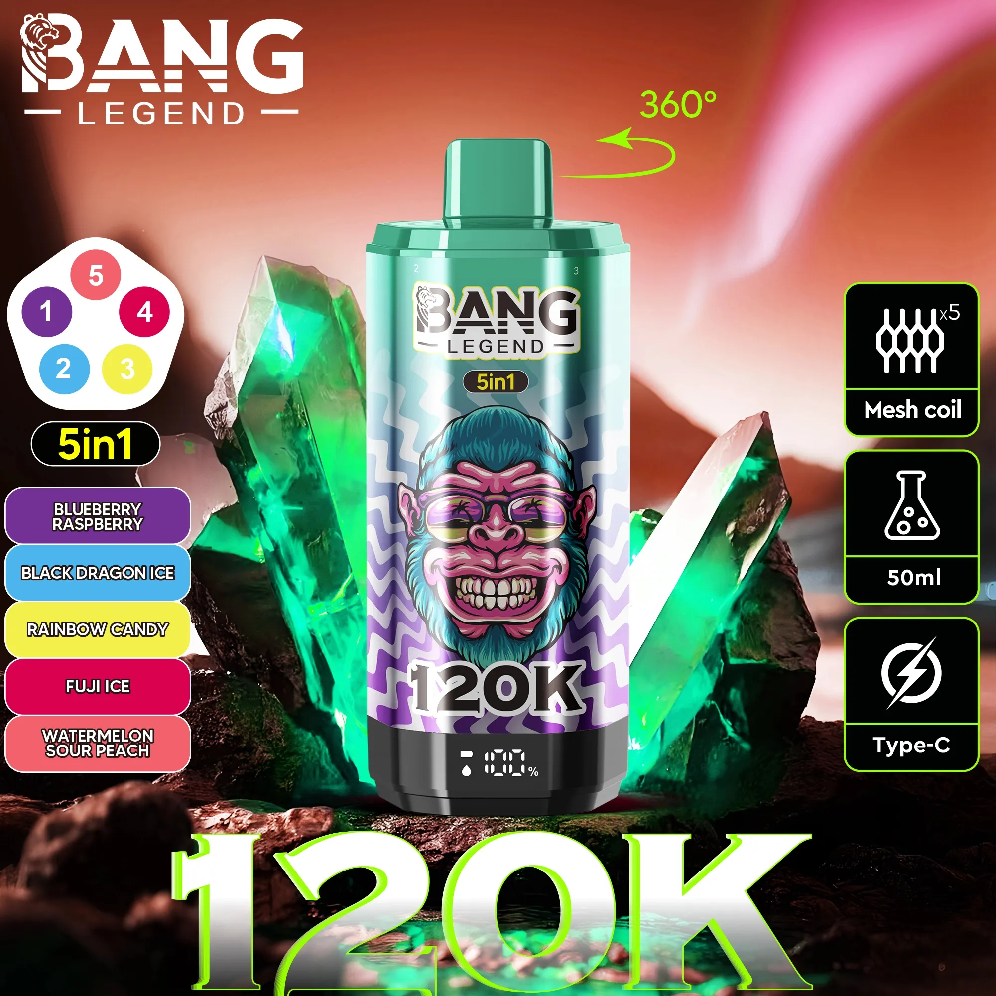 Bang Disposable Vape 120,000 Puffs（120Kパフ）HOT SALE