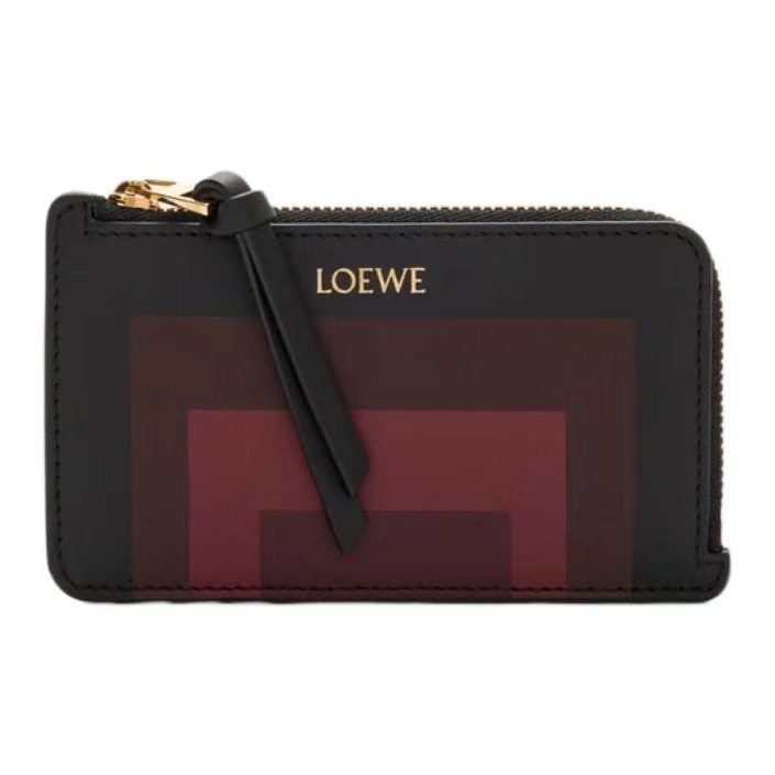 LOEWE x Albers コラボ スクエアパターン カーフレザー ウォレット