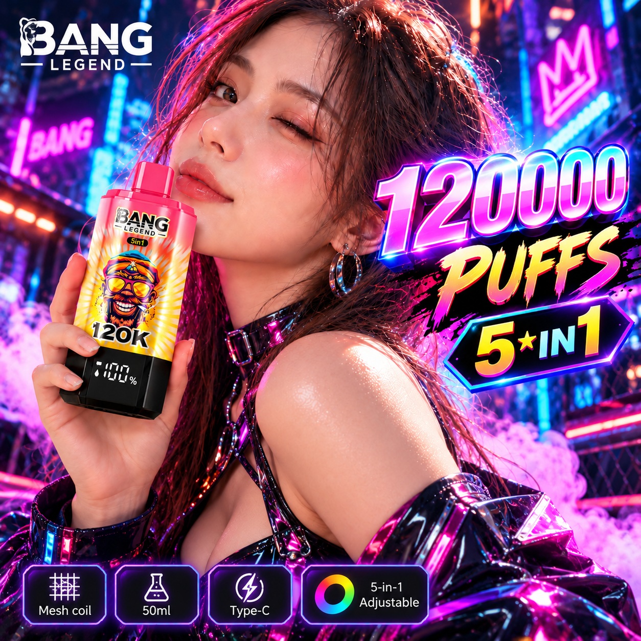 定番モデル「BANG LEGEND Disposable Vape 120K Puffs・5フレーバー」3個セット