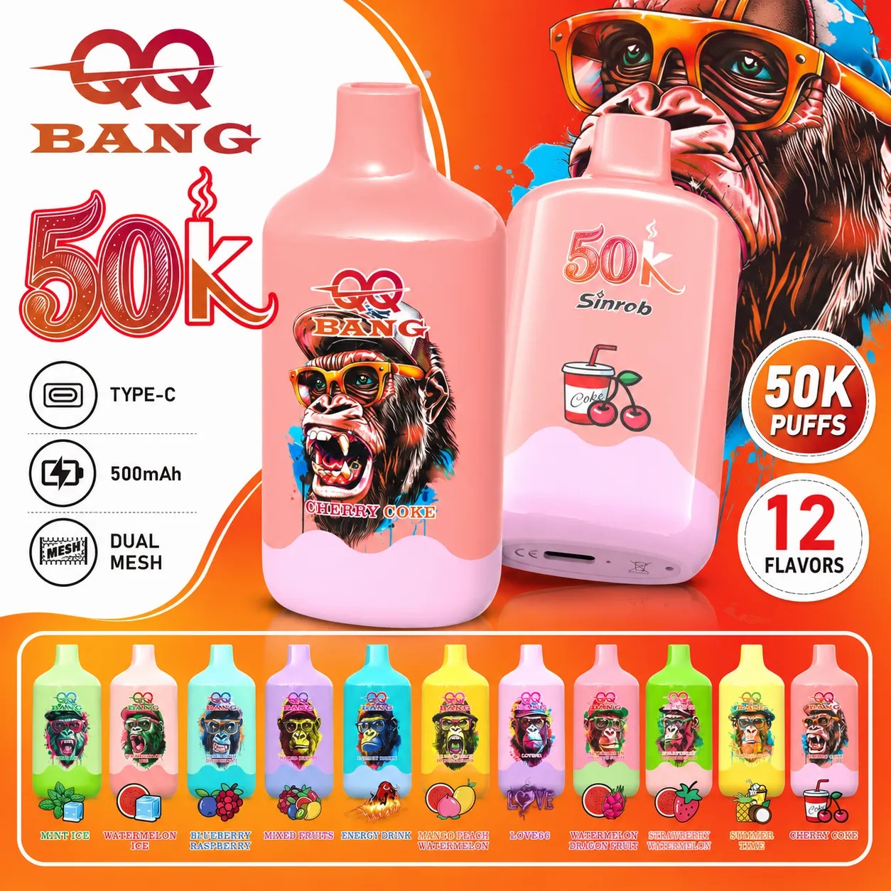 QQ BANG 50K シングルフレーバーデバイス｜充電式・ロングユース