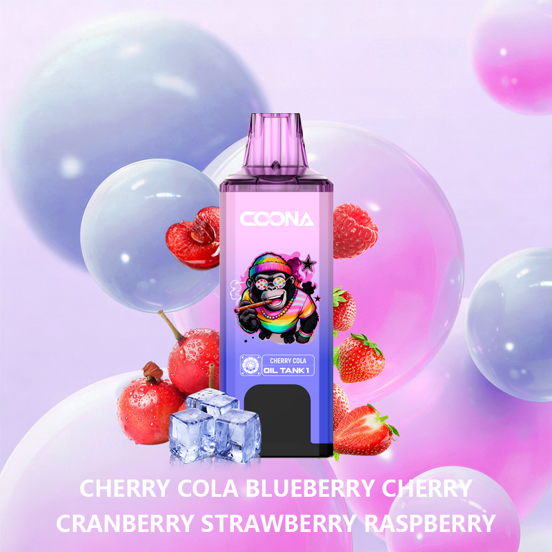 COONA 120000パフ 8in1使い捨てVAPE - CHERRY COLA & BLUEBERRY CHERRY & CRANBERRY & STRAWBERRY RASPBERRY