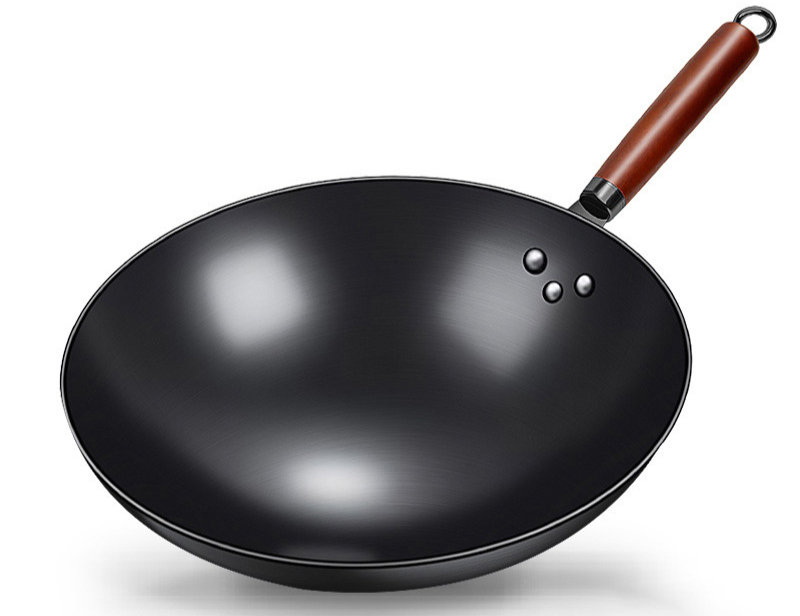 家用炒鍋 鐵鍋無塗層老式傳統瓦斯爐適用不沾鍋手工炒菜鍋