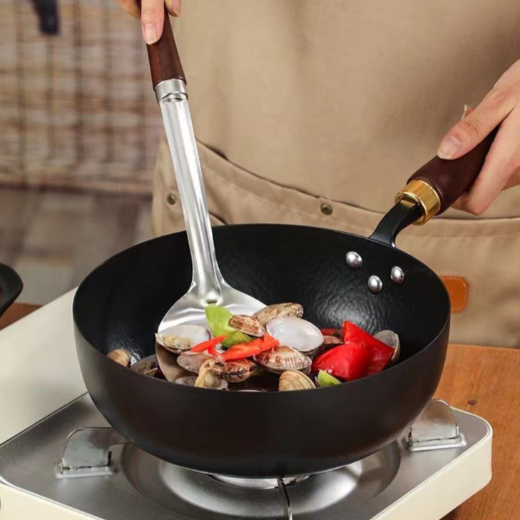不沾鍋熟鐵炒菜鍋