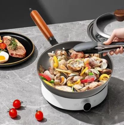 純鈦不沾鍋 多用途平底煎鍋 電磁爐煎牛排煎蛋鍋 煎鍋總管 多功能不沾鍋