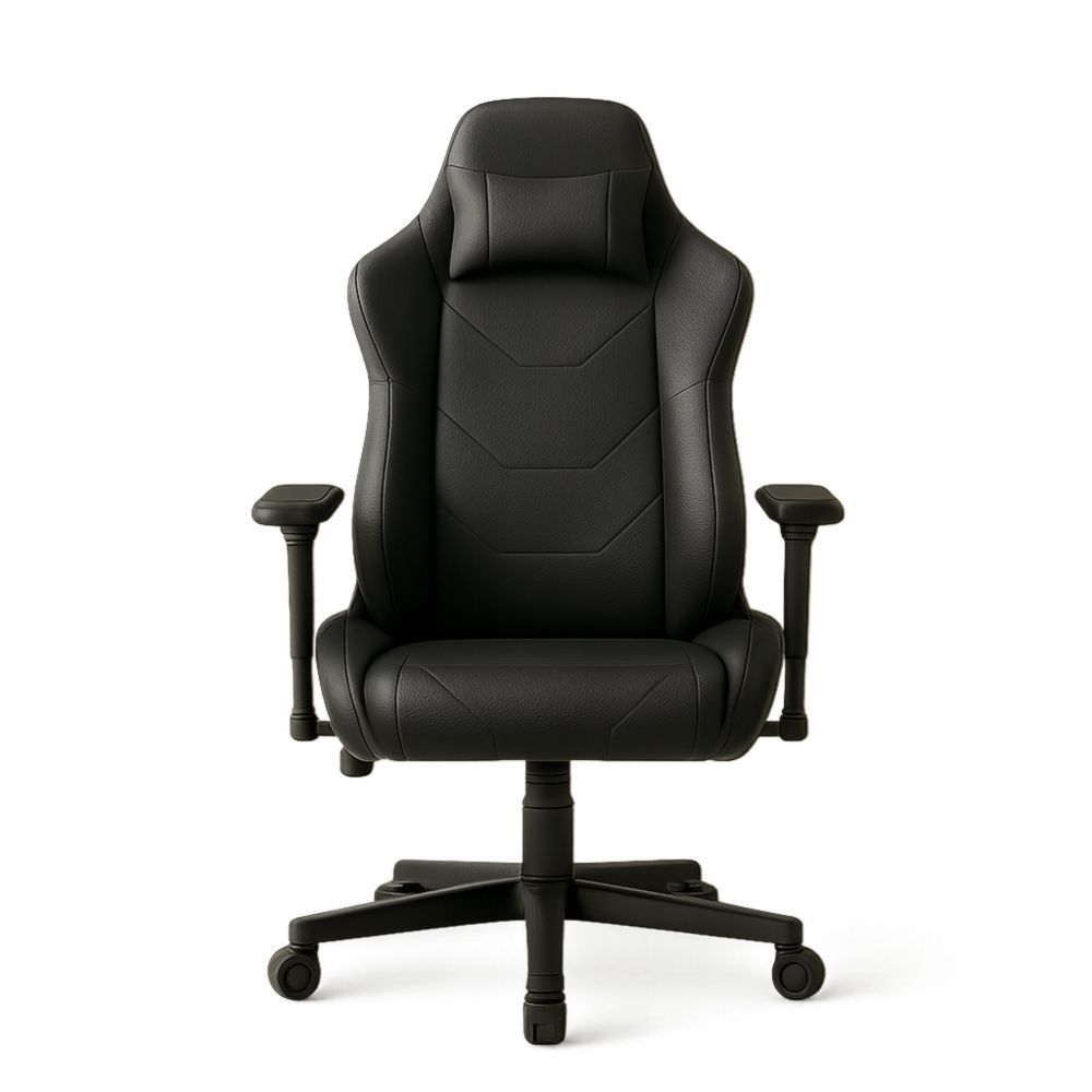 Ergonomic Gaming Chair Black PU Leather Adjustable Backrest and Armrests