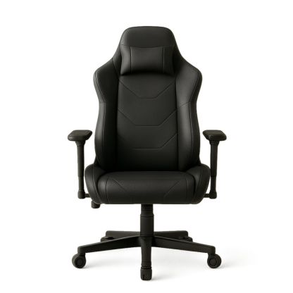 Ergonomic Gaming Chair Black PU Leather Adjustable Backrest and Armrests