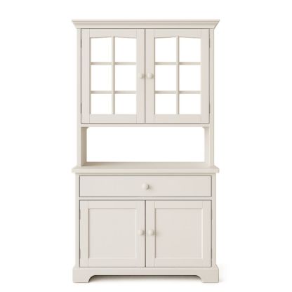 Wooden Display Cabinet with Tempered Glass Doors Beige 80cm x 40cm x 180cm