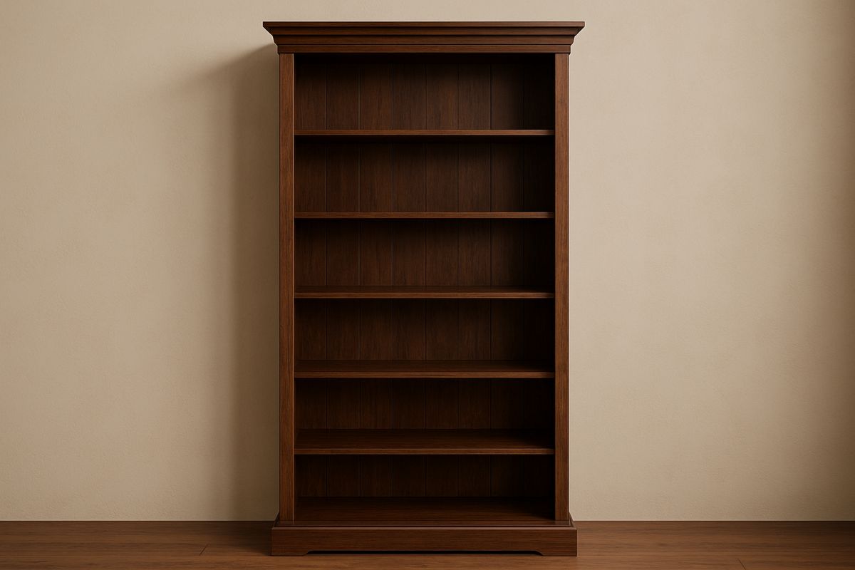 Tall Solid Hardwood Bookcase with Adjustable Shelves 180(H)cm Brown-Selonirta