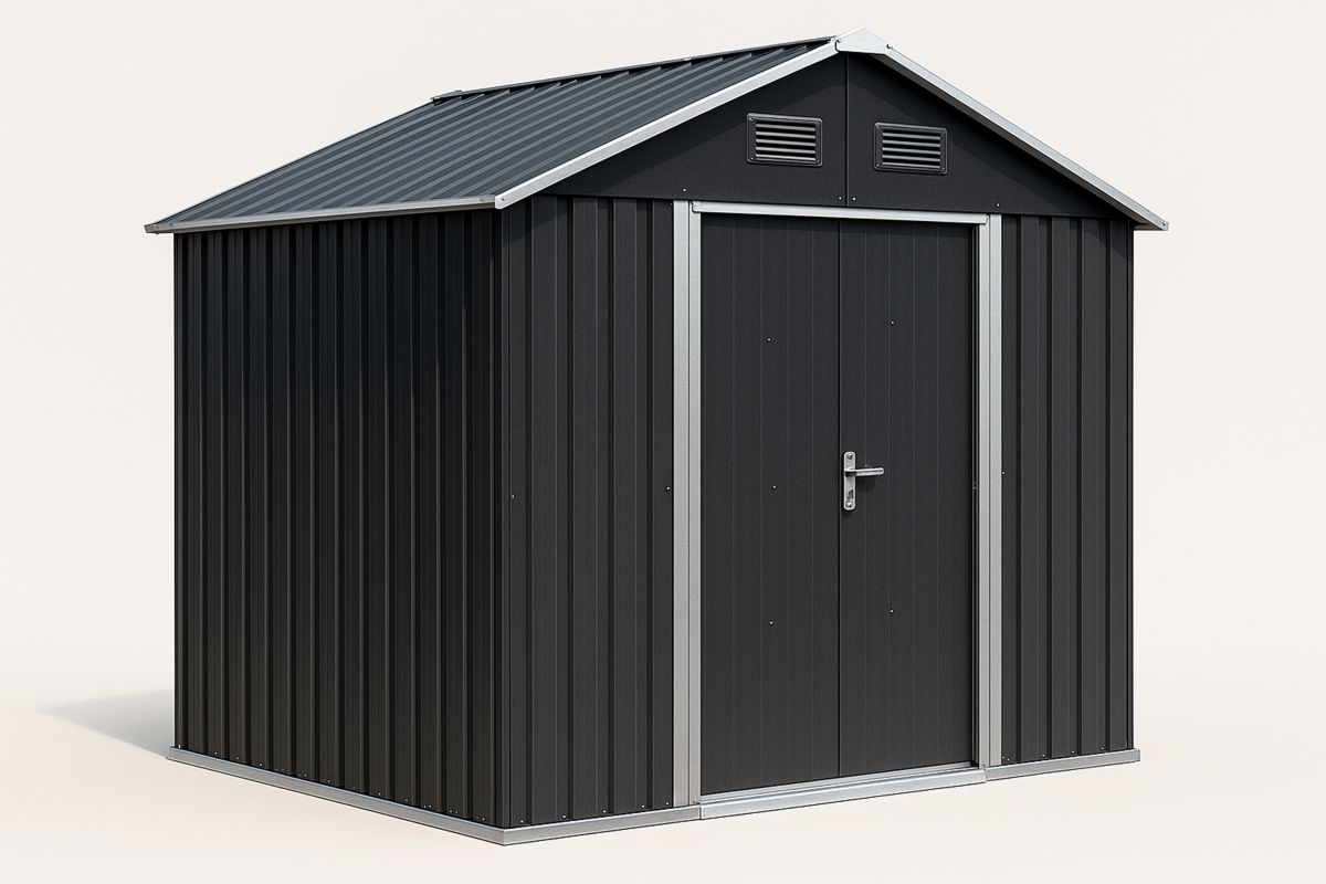 Steel Storage Shed Galvanized Metal 2.6m x 2.4m x 2.1m（L×W×H）-Selonirta
