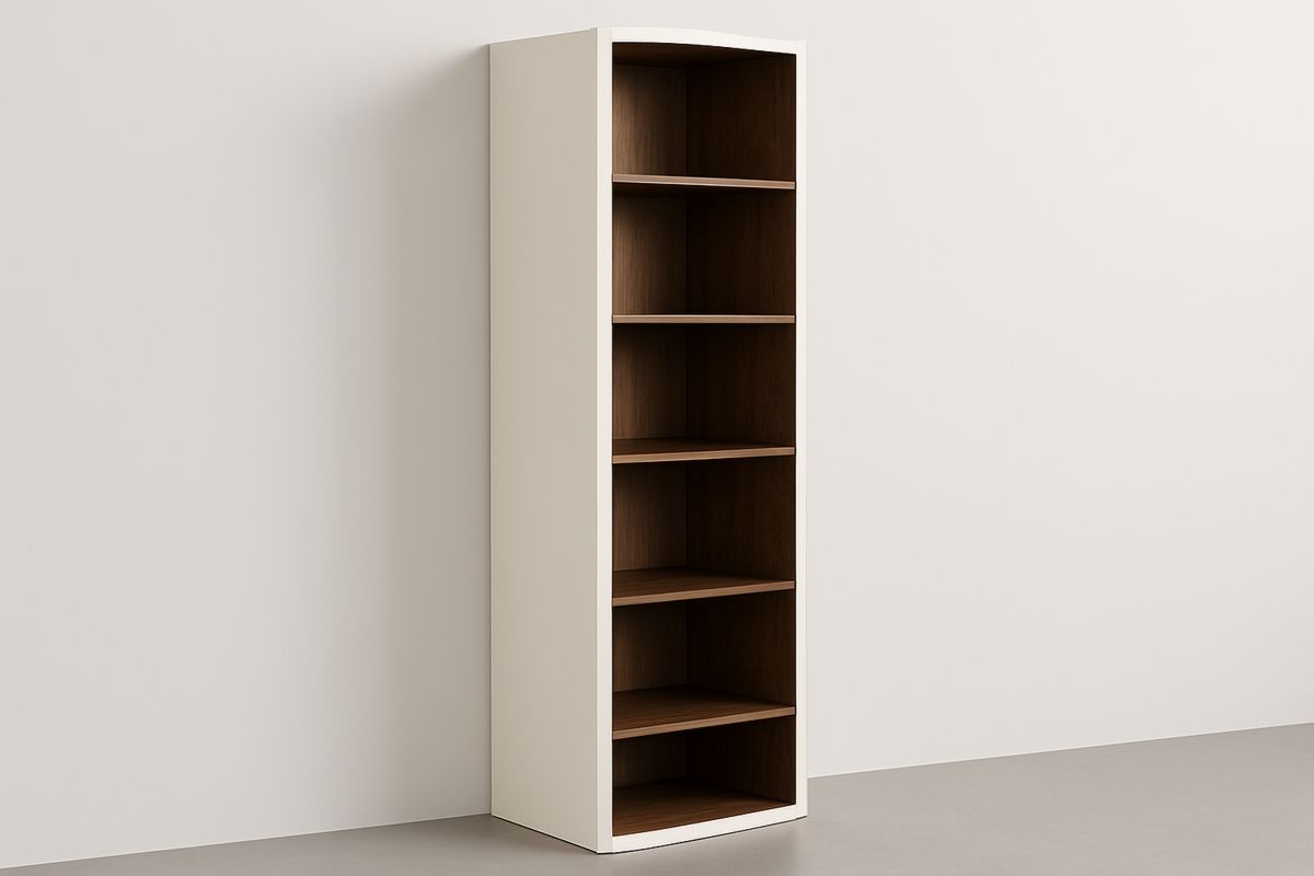 Tall Engineered wood Bookshelf with Open Shelves Cream/Brown 180cm-Selonirta