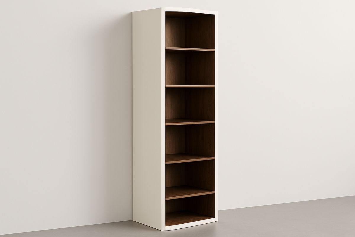 Tall Engineered wood Bookshelf with Open Shelves Cream/Brown 180cm-Selonirta