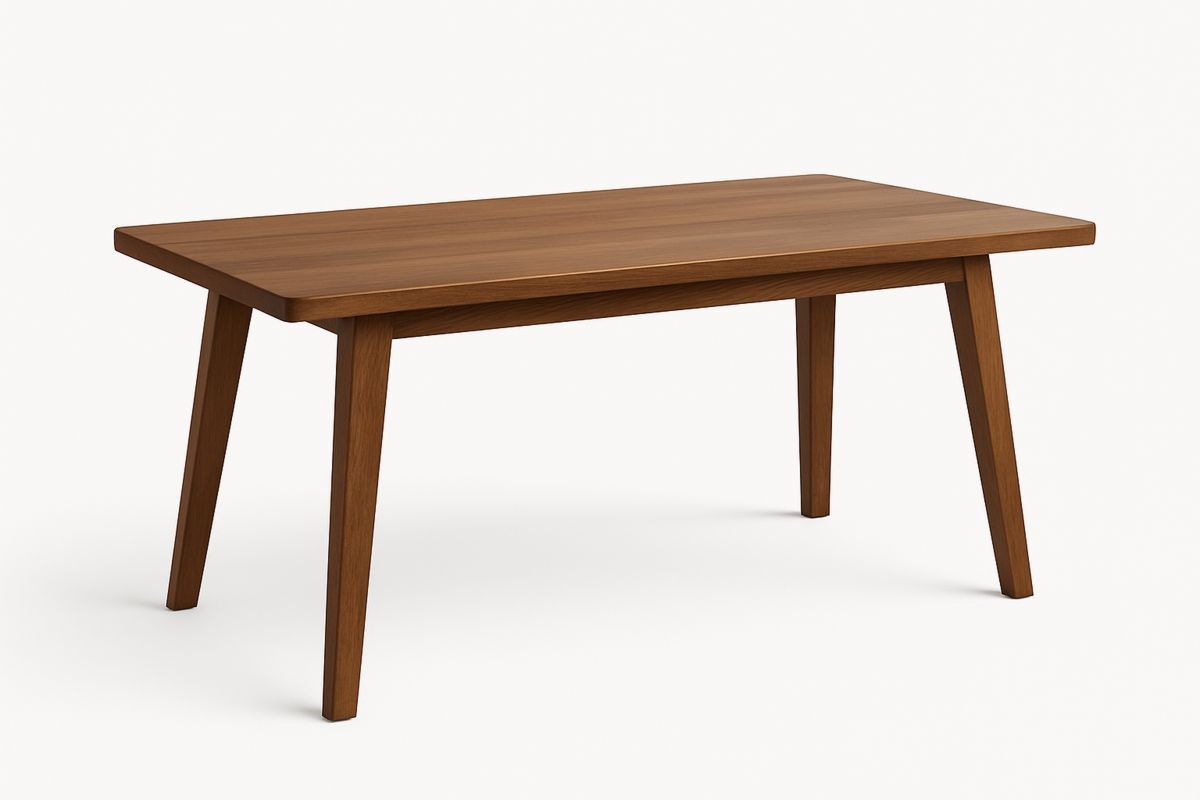 Walnut Veneer Rectangular Dining Table Solid Wood 150(L)cm-Ranovalti