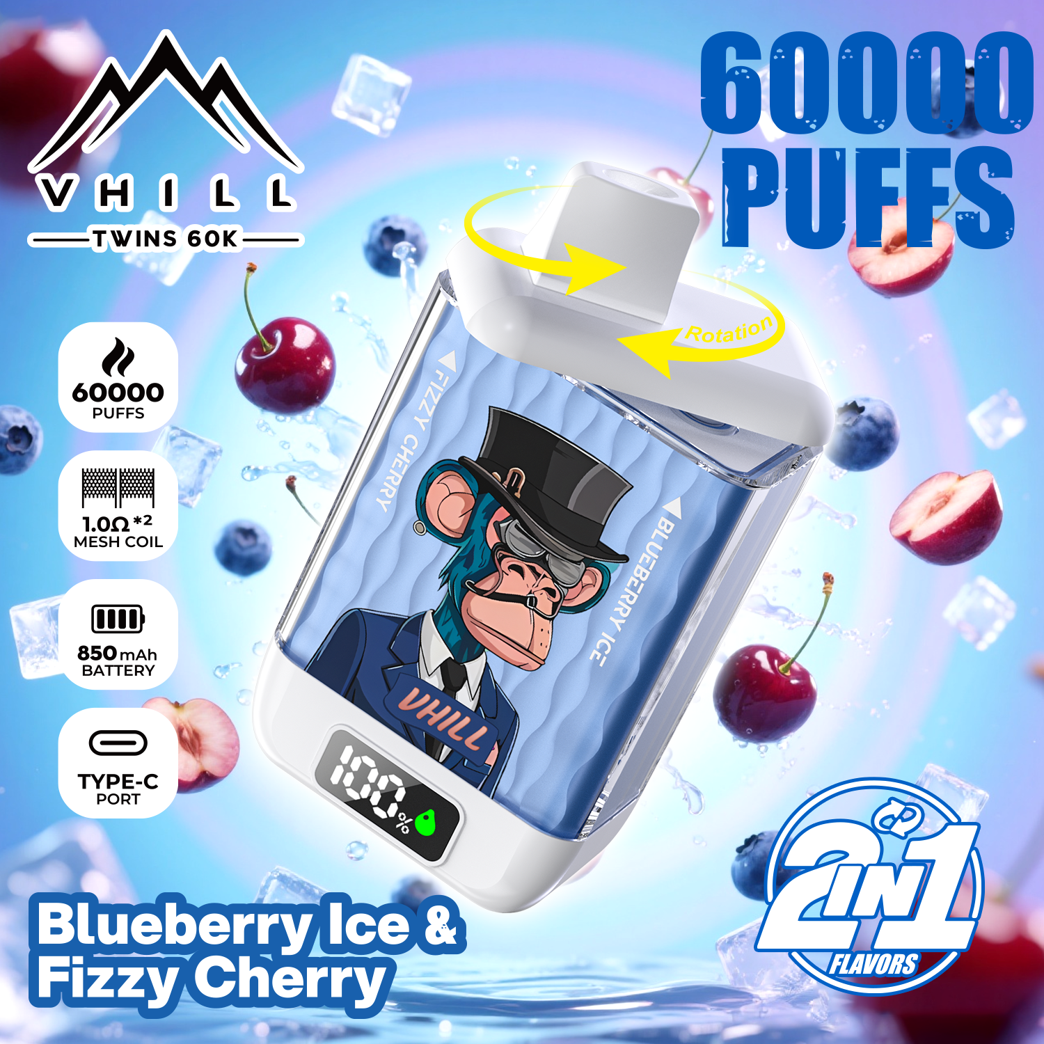 VHILL Twins 60000 Puffs