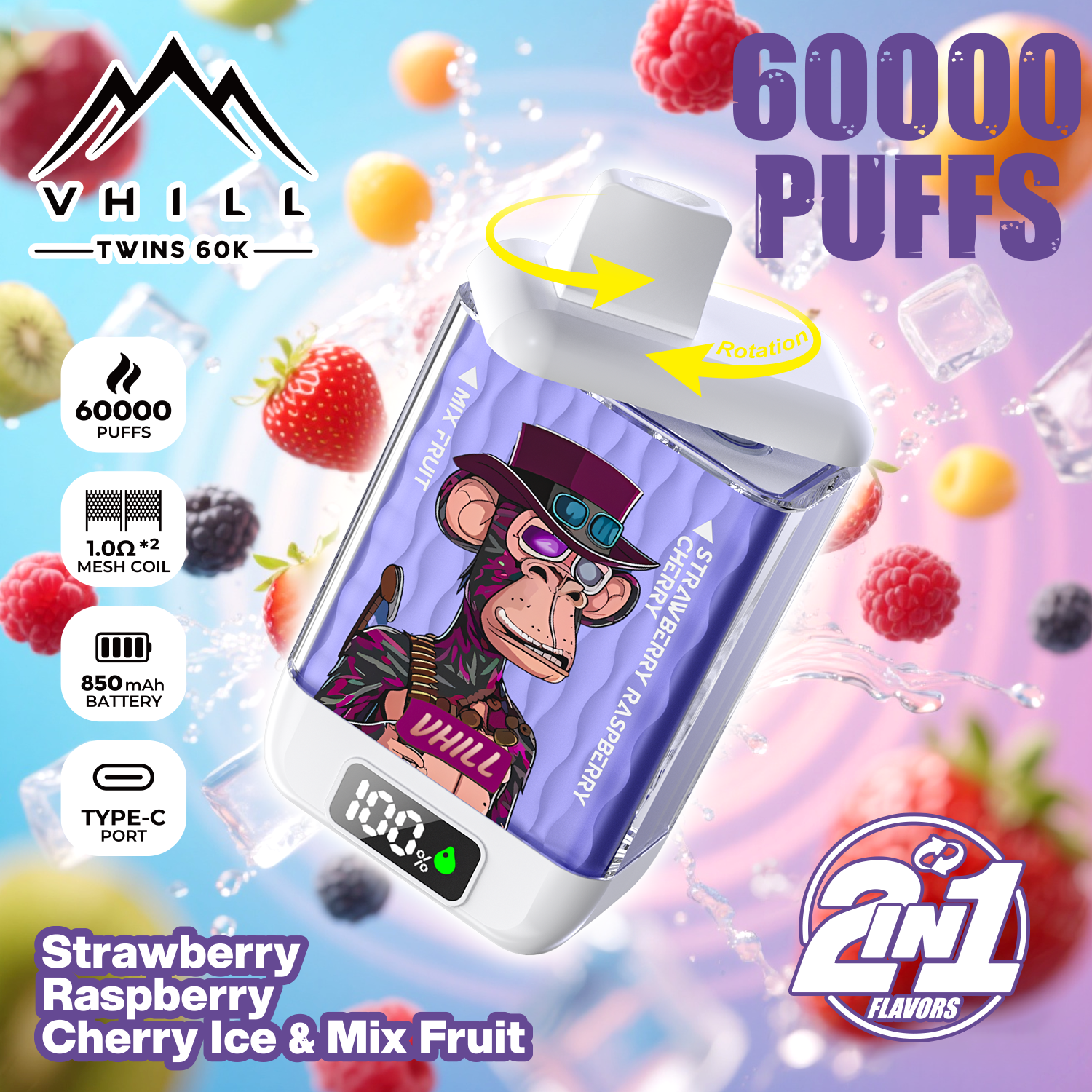 VHILL Twins 60000 Puffs