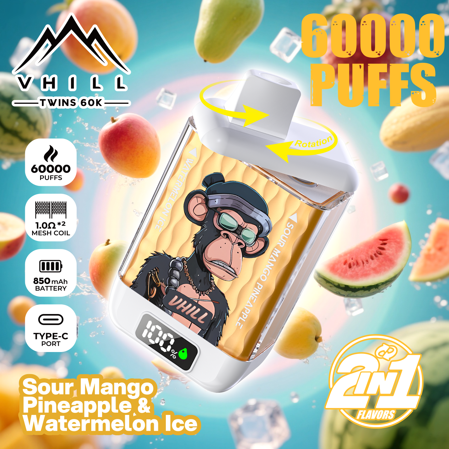 VHILL Twins 60000 Puffs