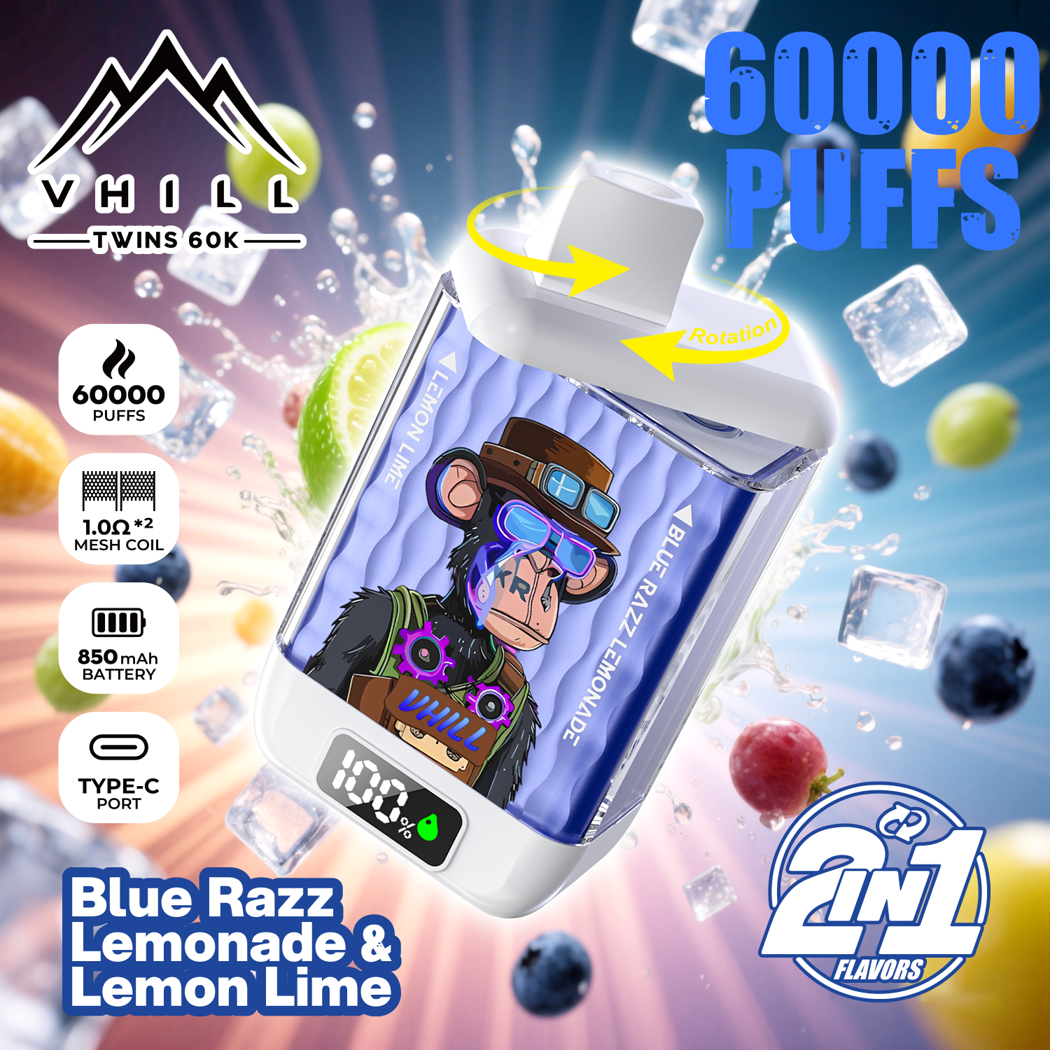 VHILL Twins 60000 Puffs