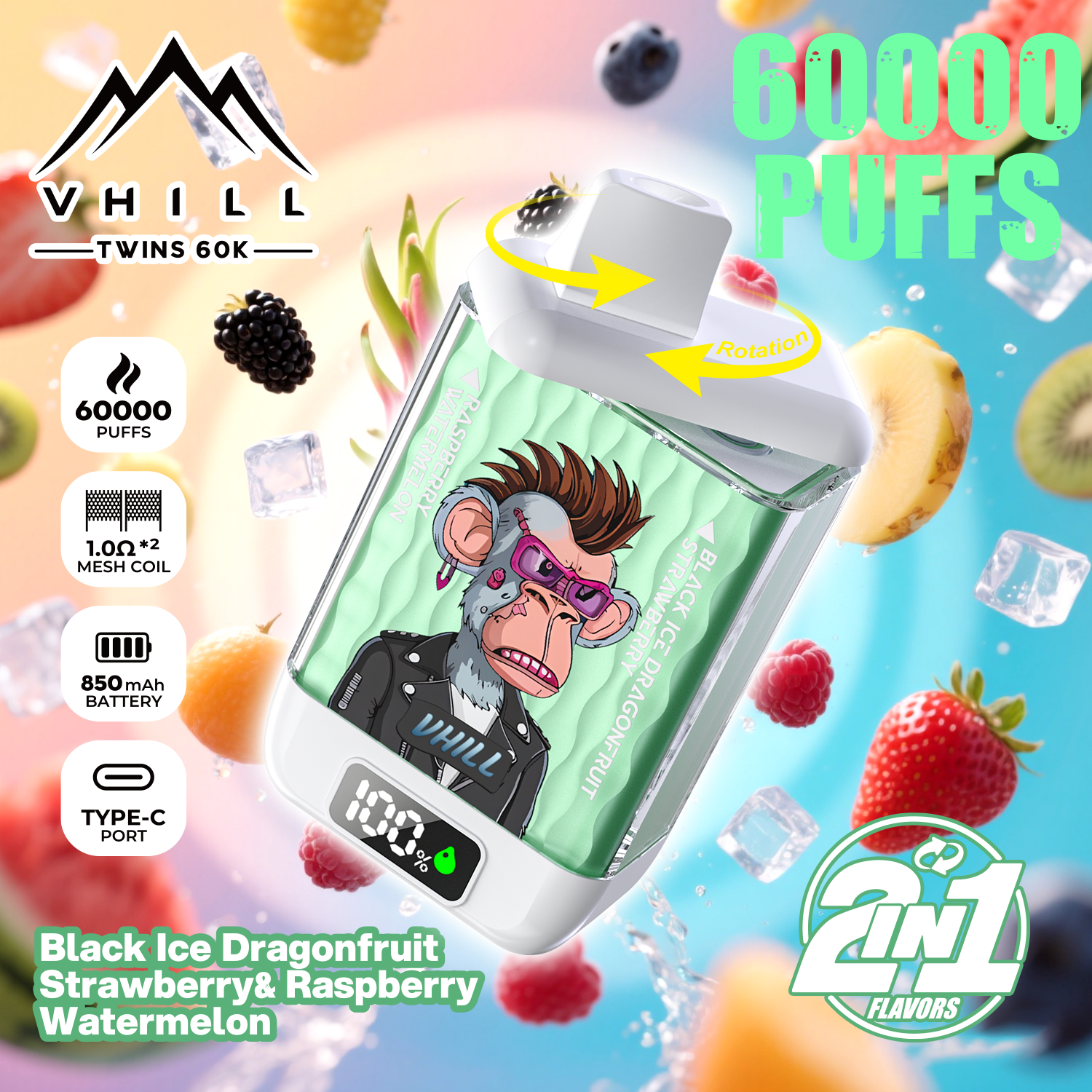 VHILL Twins 60000 Puffs