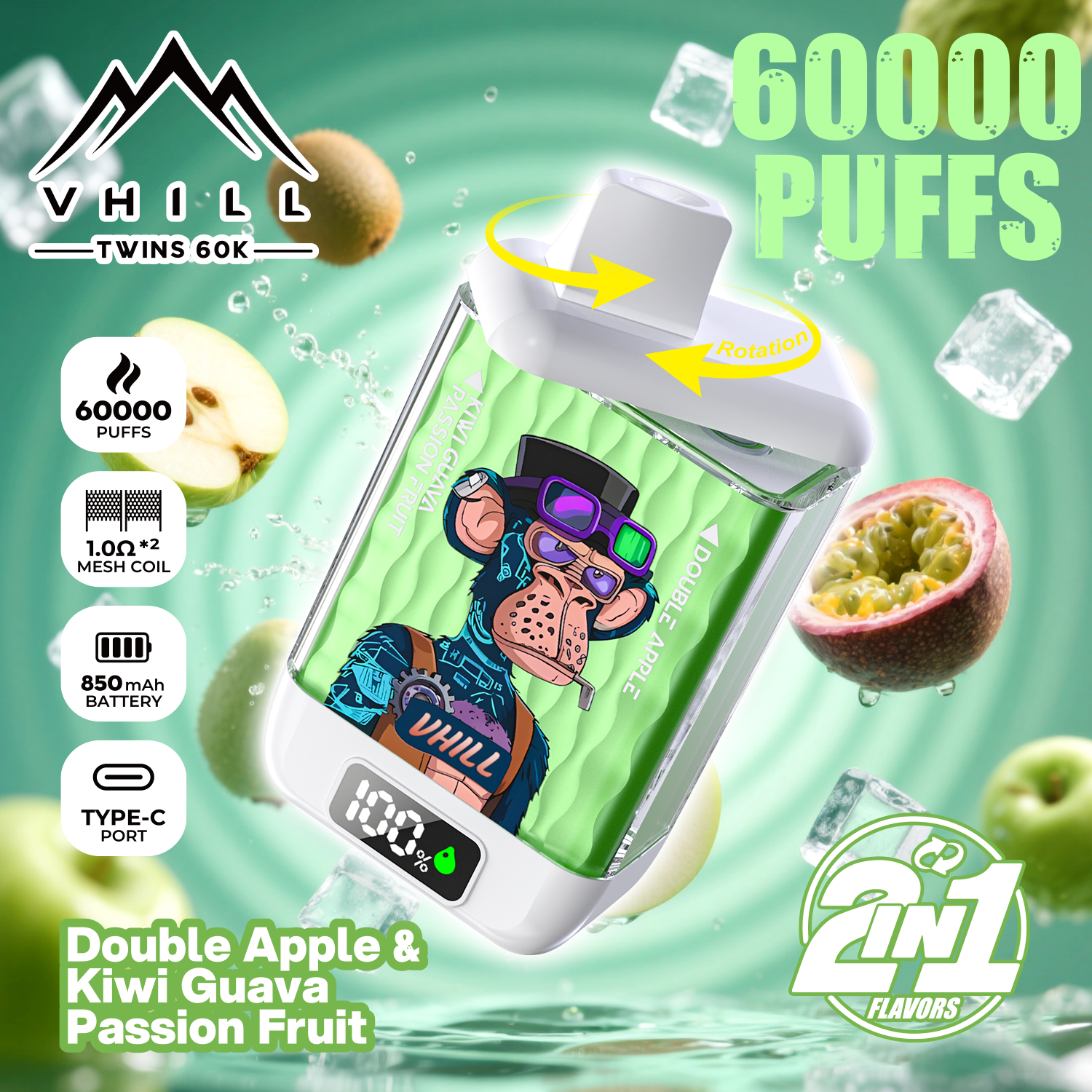 VHILL Twins 60000 Puffs