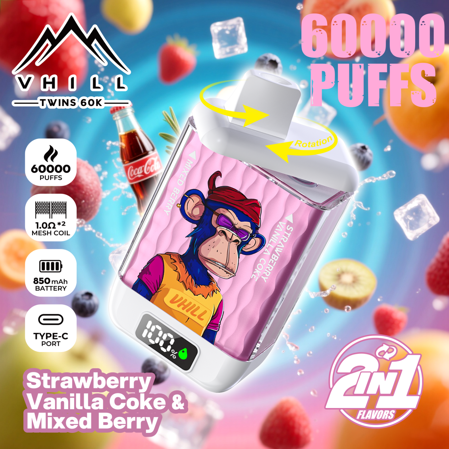 VHILL Twins 60000 Puffs